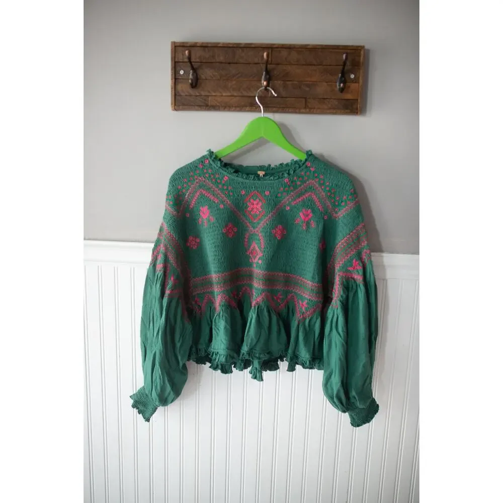 Free People Holly Long Sleeve Knit Top XS NEW